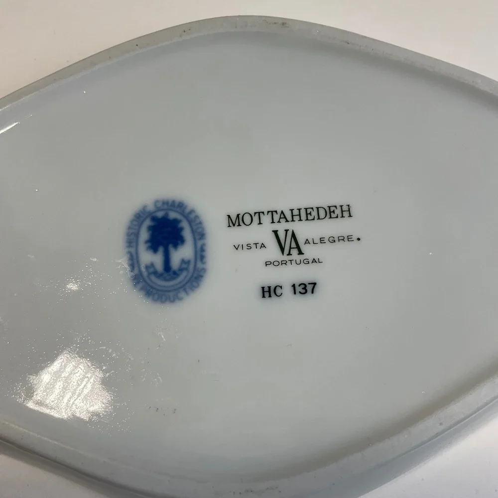 Mottahedeh Vista Alegre Blue Canton Historic Charleston relish Tray  Portugal